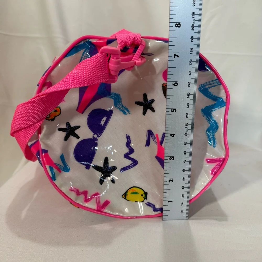 RARE 1989 Barbie Mattel Inc. Vintage Girl's Duffle Bag & Pouch Vinyl Graphic Art